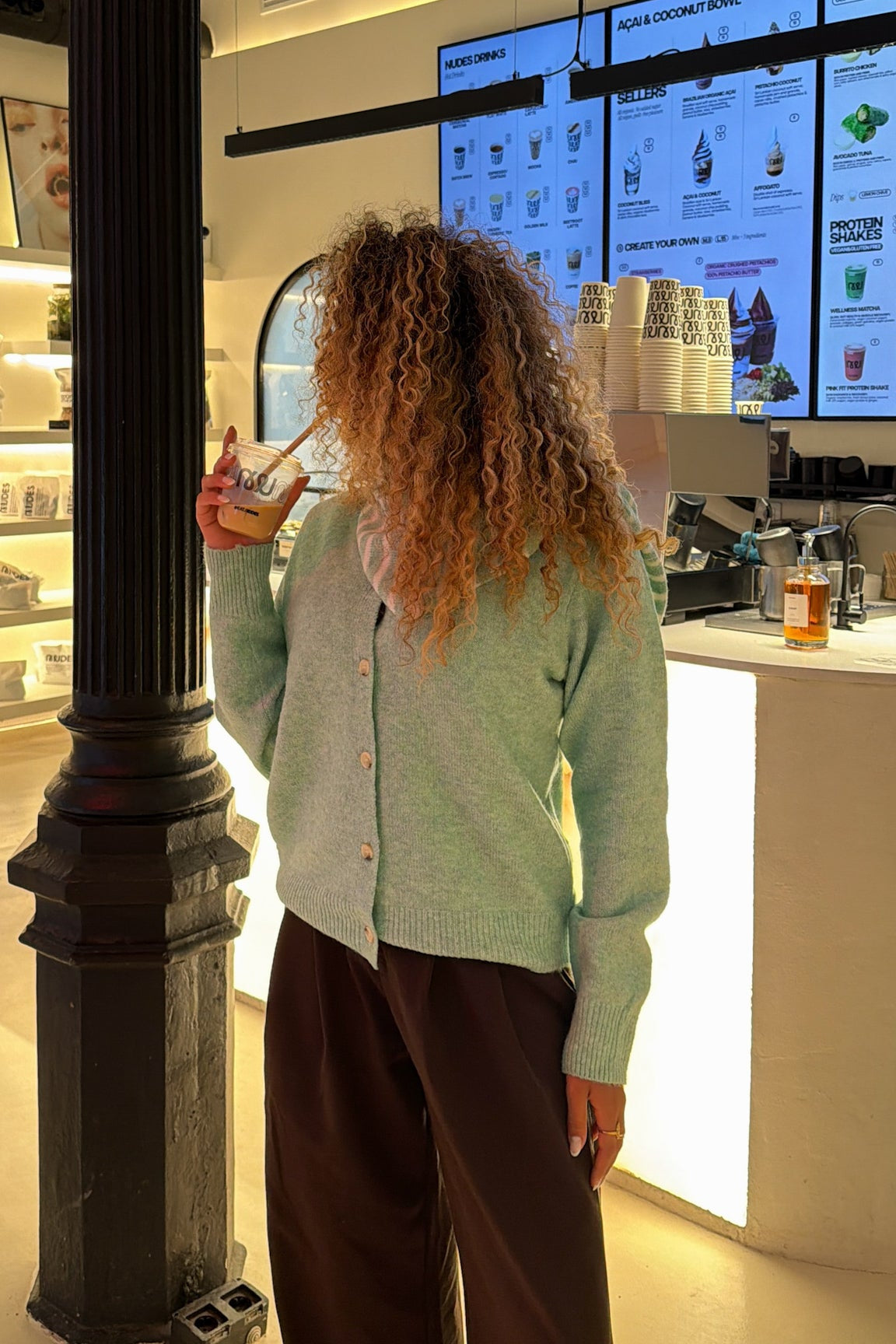 Cardigan Vert en Maille - KNIZA