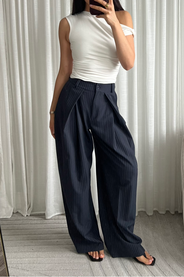 Pantalon Bleu Rayé - KENZA