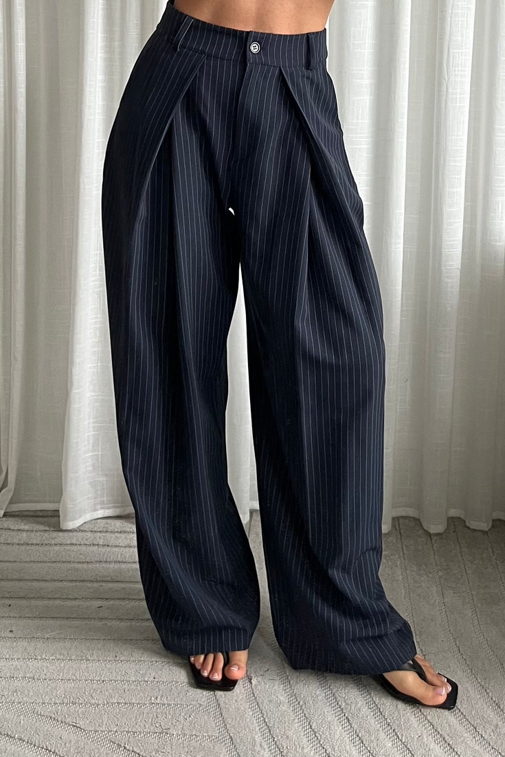 Pantalon Bleu Rayé - KENZA