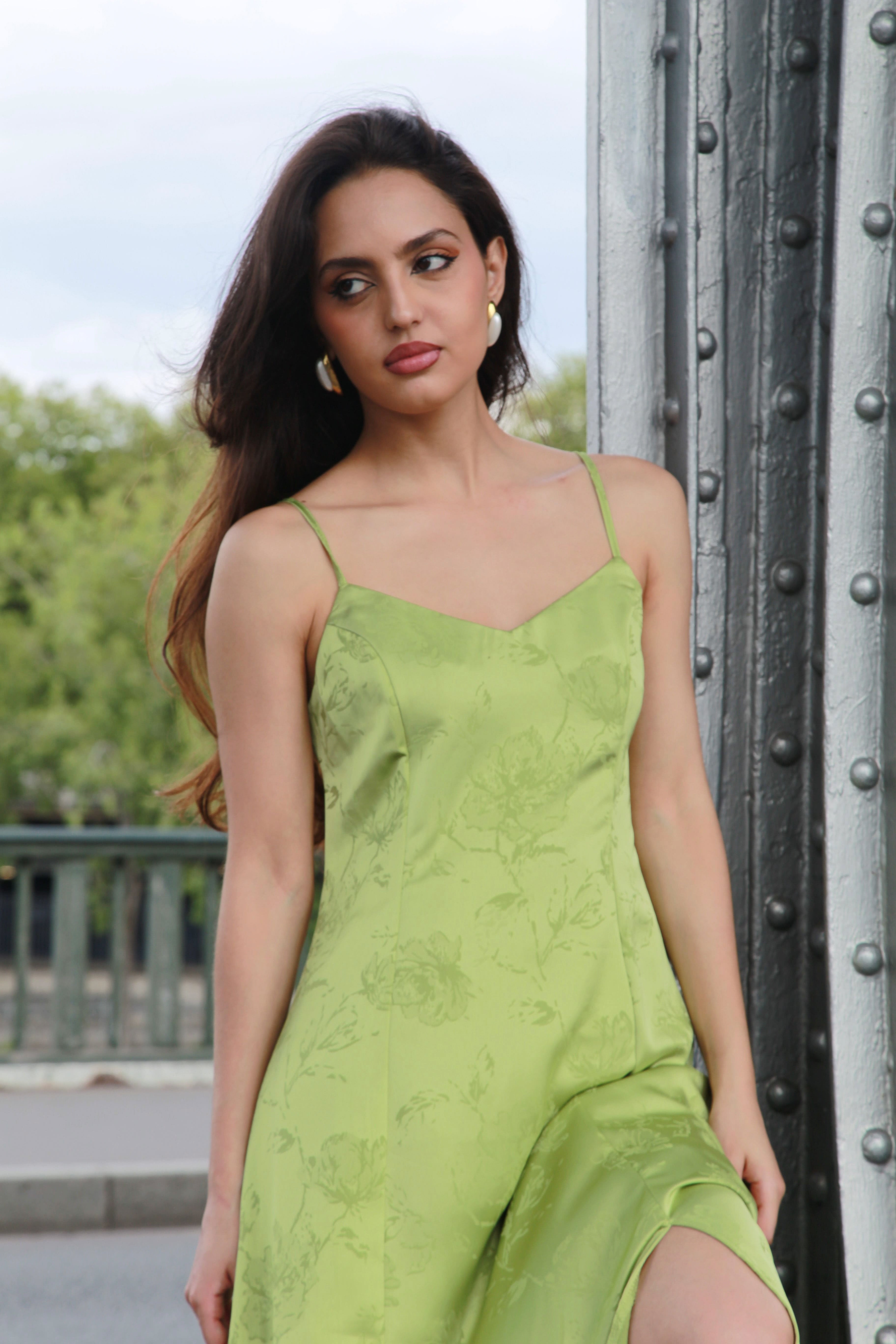 Robe Satin Vert - LOVED