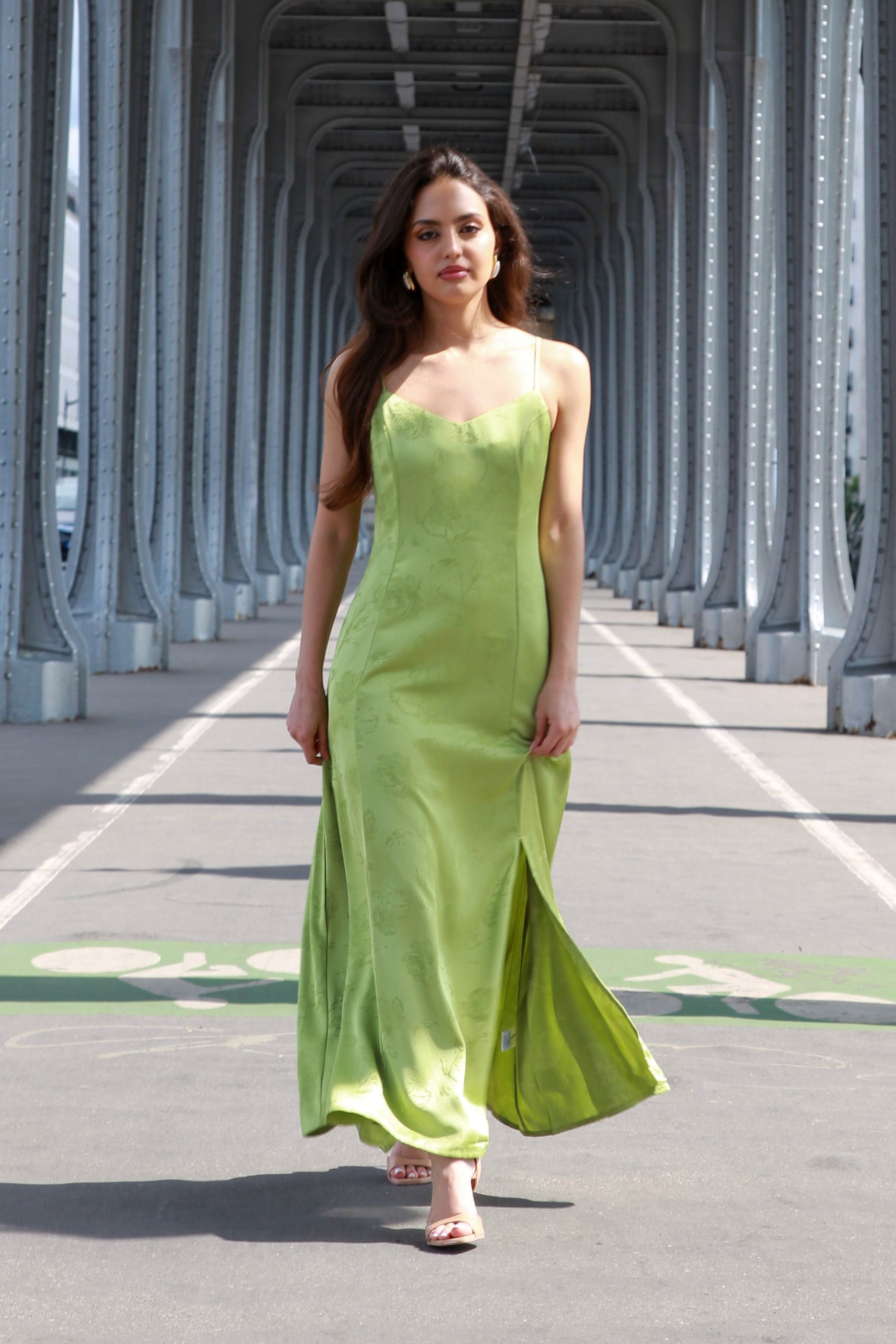 Robe Satin Vert - LOVED
