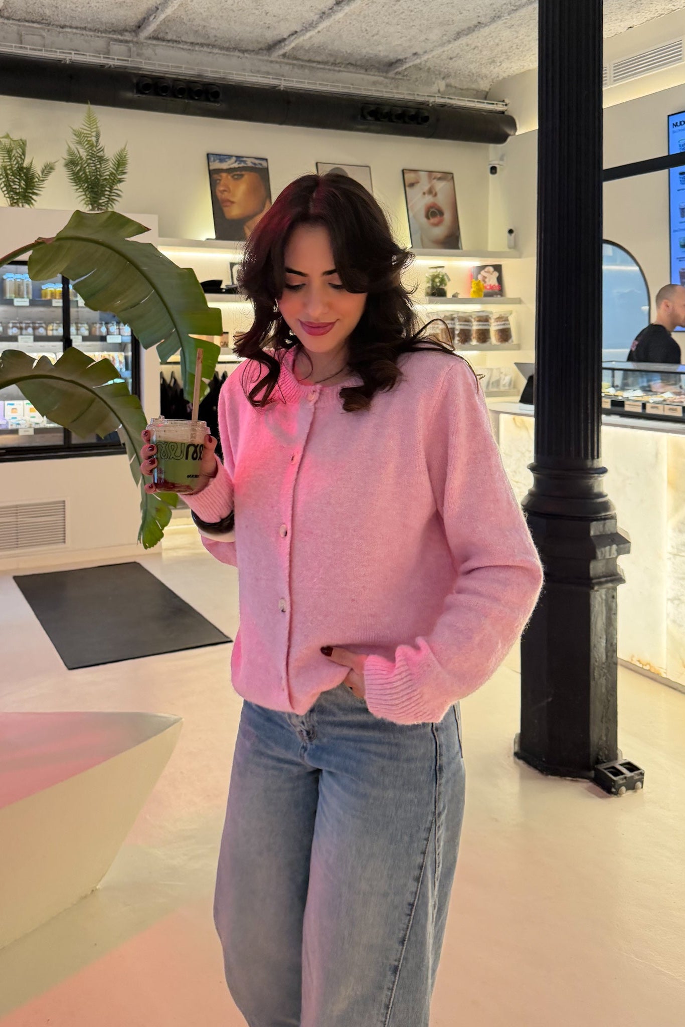 Cardigan Rose en Maille - KNIZA