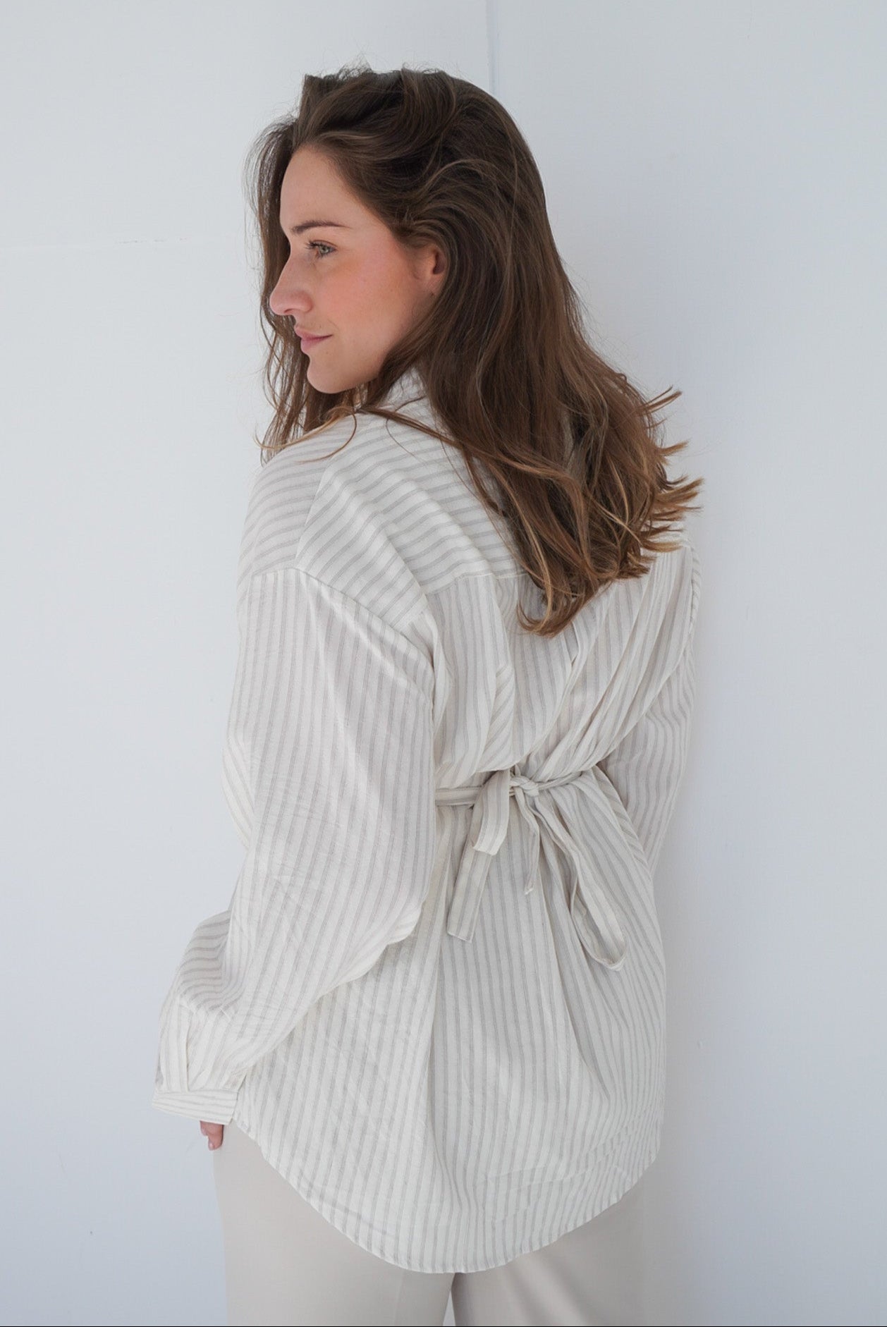 Chemise Rayée Beige - FLORAY