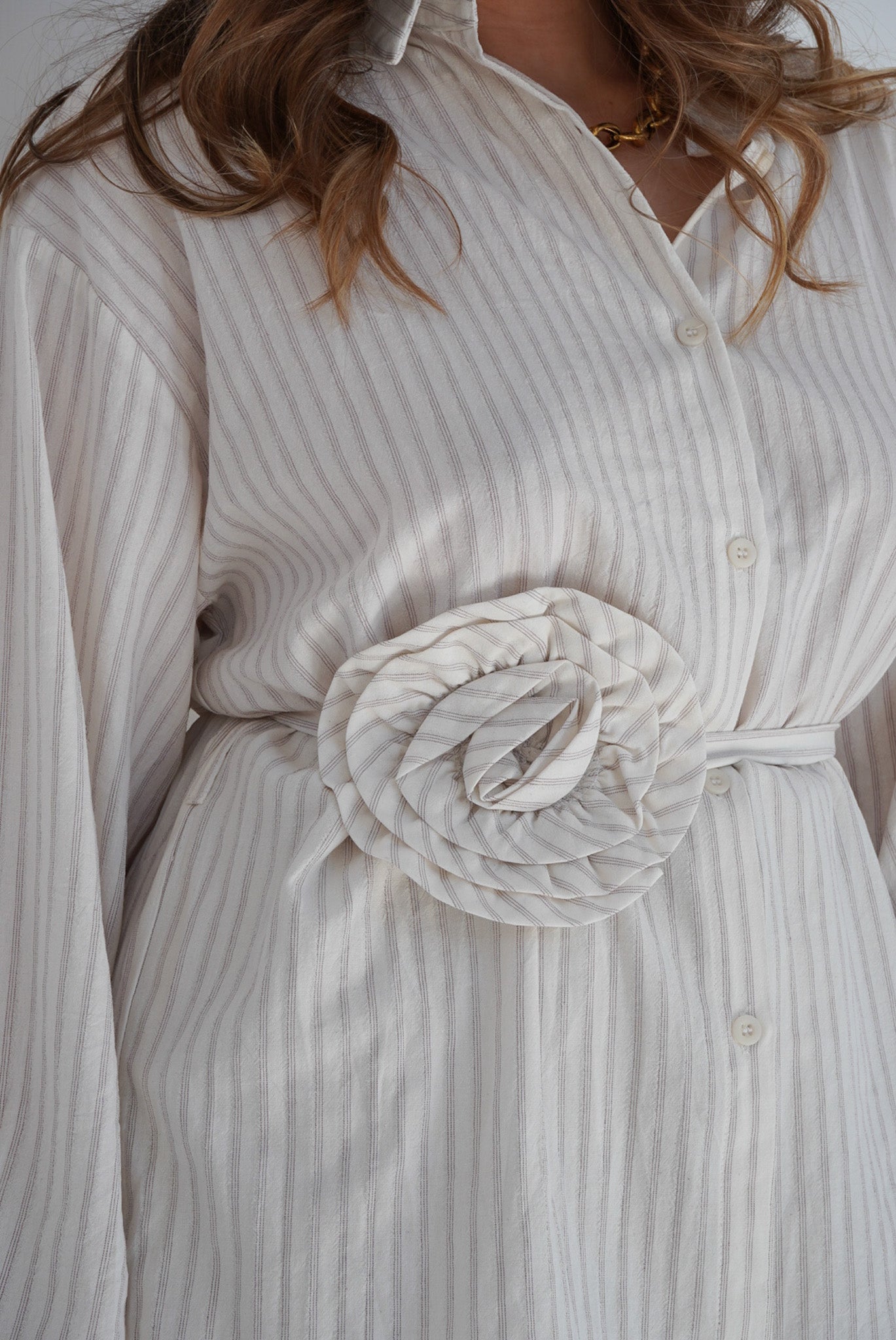 Chemise Rayée Beige - FLORAY